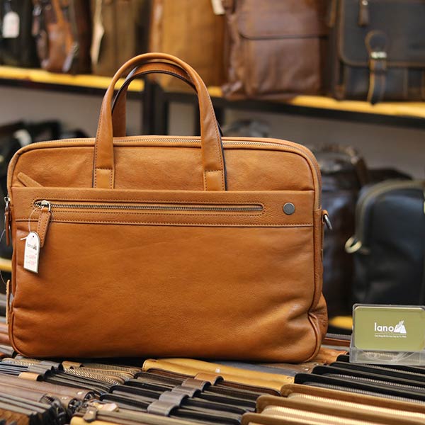 Cặp da nam công sở cao cấp Lano da bò thật CD84 mặt sau