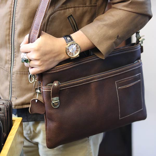 Túi cầm tay nam da bò đẳng cấp cho phái mạnh CLT15 - đeo chéo