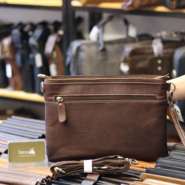 Túi cầm tay nam da bò đẳng cấp cho phái mạnh CLT15 - mặt sau