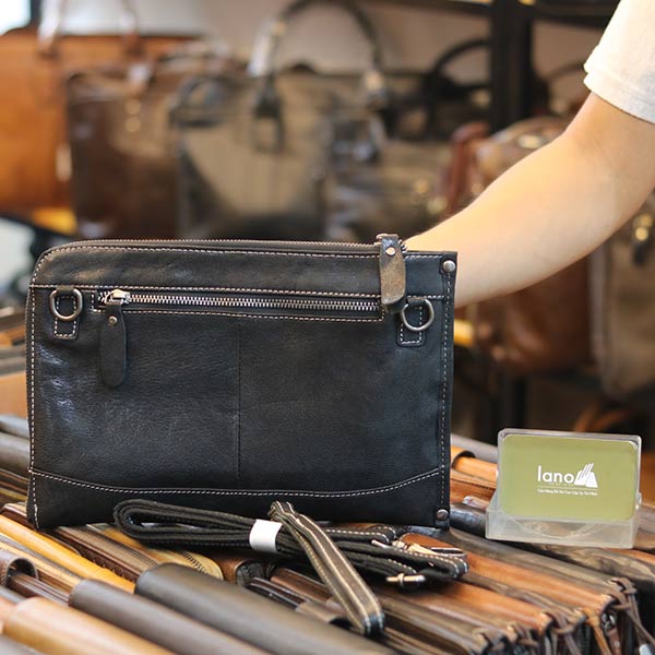 Túi cầm tay nam da bò mẫu mới 2019 CLT14 mặt sau