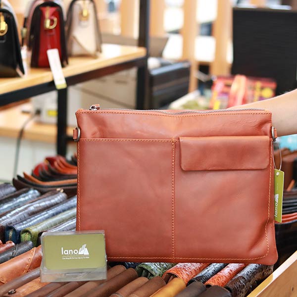 Túi cầm tay nam da bò thời trang mới nhất 2019 Lano CLT16
