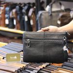 Túi da nam cầm tay Lano nam tính lịch lãm CLT12 - mặt sau