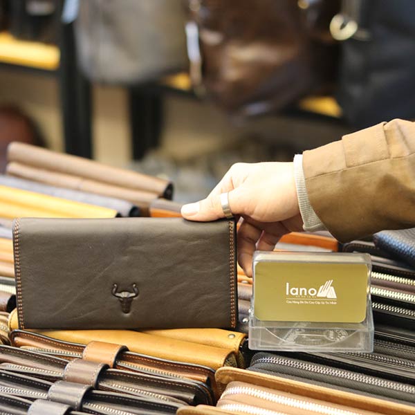 Ví da nam cầm tay Lano mẫu mới 2019 thời trang sang trọng VCTN065 màu nâu