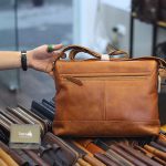 Cặp nam đeo chéo cao cấp da bò thật CD93 - mặt sau