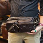 Túi bao tử đeo bụng Lano da bò thật chính hãng Contact TDB010