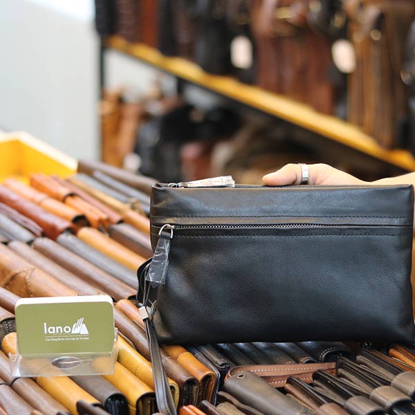 Túi cầm tay nam mini da bò Lano mẫu mới 2019 CLT18