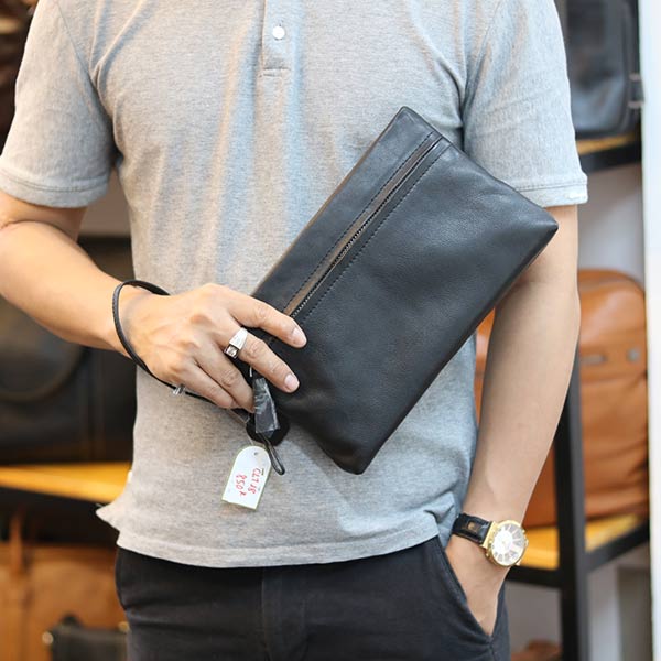 Túi cầm tay nam mini da bò Lano mẫu mới 2019 CLT18