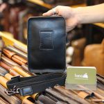 Túi da Lano đeo chéo hông mini chính hãng Contact KT147 mặt sau