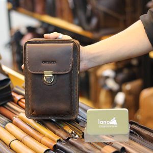 Túi da Lano đeo chéo hông mini chính hãng Contact KT147