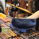 Túi đeo bụng da bò thật Lano đẳng cấp cho phái mạnh TDB009 - mặt sau