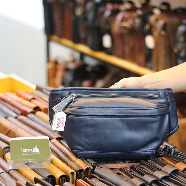Túi đeo bụng da bò thật Lano đẳng cấp cho phái mạnh TDB009