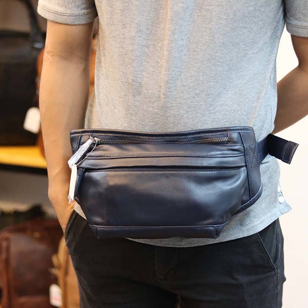 Túi đeo bụng da bò thật Lano đẳng cấp cho phái mạnh TDB009