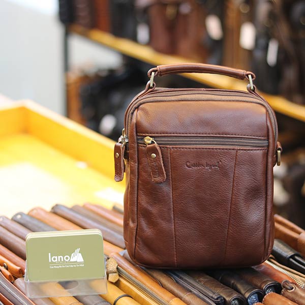Túi xách nam Lano mini da bò thật cao cấp KT146