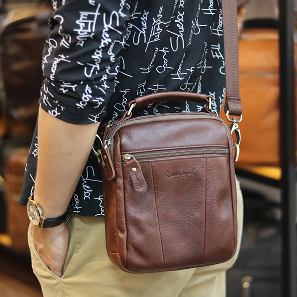 Túi xách nam Lano mini da bò thật cao cấp KT146