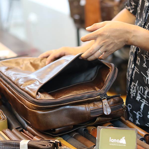 Cặp da nam kết hợp balo da công sở lano thời trang gọn nhẹ cd96