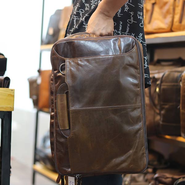 Cặp da nam kết hợp balo da công sở lano thời trang gọn nhẹ cd96