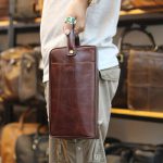 Túi cầm tay nam dạng hộp Lano da bò thật xách tay cao cấp CLT20