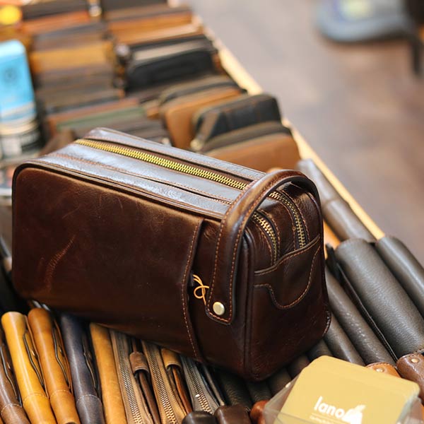 Túi cầm tay nam dạng hộp Lano da bò thật xách tay cao cấp CLT20 khoá số