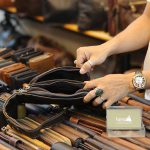 Túi da bao tử đeo bụng cho nam chính hãng Contact TDB011 ngăn trong