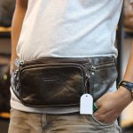 Túi da bao tử đeo bụng cho nam chính hãng Contact TDB011 đeo bụng