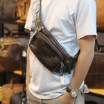 Túi da bao tử đeo bụng cho nam chính hãng Contact TDB011 đeo chéo