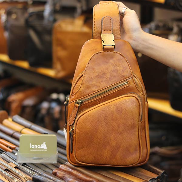 Túi da đeo ngực nam thời trang sang trọng da bò nhập khẩu TDL58