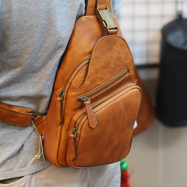 Túi da đeo ngực nam thời trang sang trọng da bò nhập khẩu TDL58 đeo chéo