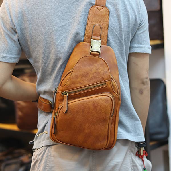 Túi da đeo ngực nam thời trang sang trọng da bò nhập khẩu TDL58 đeo chéo