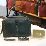Túi xách nữ đinh tán viền da thật Handmade TXN026