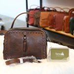 Túi xách nữ đinh tán viền da thật Handmade TXN026