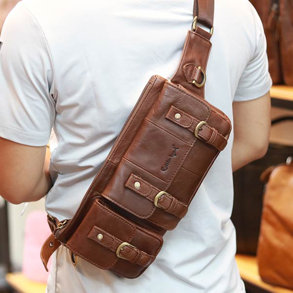 Túi bao tử nam da bò đeo bụng Lano thời trang TDB13