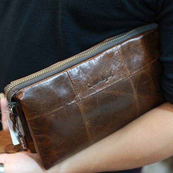 Túi cầm tay nam da bò Lano sang trọng gọn nhẹ CLT22