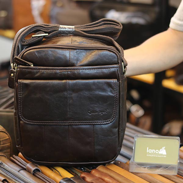 Túi da nam đeo chéo Lano da bò thật KT158