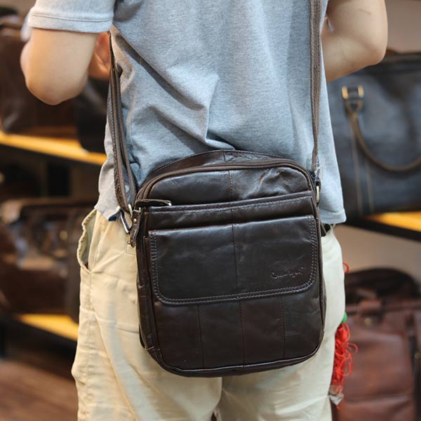 Túi da nam đeo chéo Lano da bò thật KT158