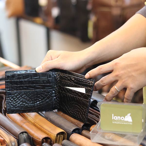 Ví da cá sấu 2 mặt cao cấp loại trơn nhiều màu sang trọng VCST01