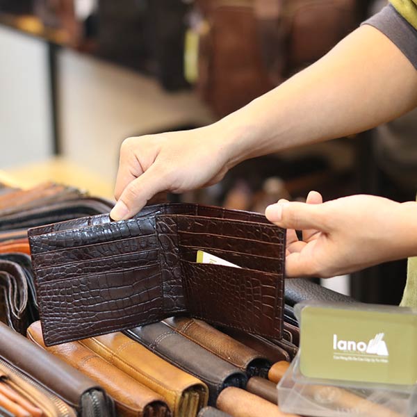 Ví da cá sấu 2 mặt cao cấp loại trơn nhiều màu sang trọng VCST01