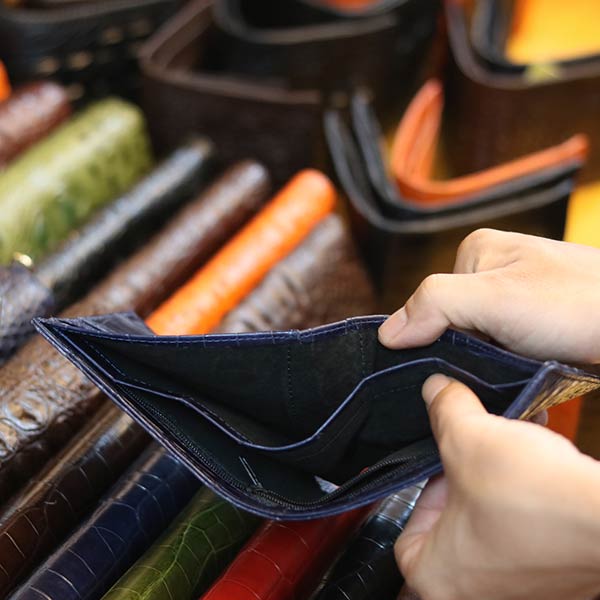 Ví da cá sấu 2 mặt cao cấp loại trơn nhiều màu sang trọng VCST01