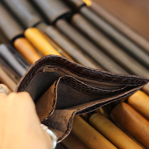 Ví da cá sấu 2 mặt cao cấp loại trơn nhiều màu sang trọng VCST01