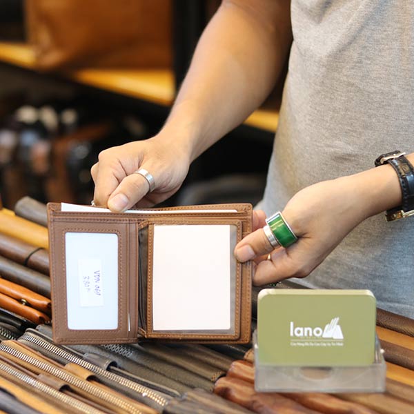 Ví Da Nam Lano dạng đứng thời trang nhỏ gọn tiện lợi VDN069 ngăn trong