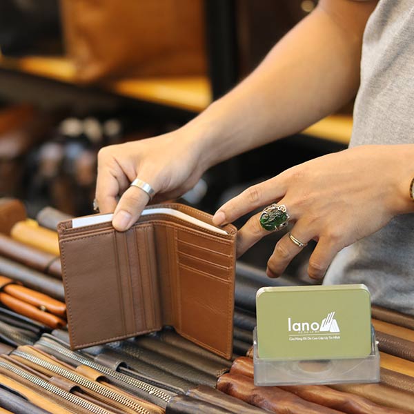 Ví Da Nam Lano dạng đứng thời trang nhỏ gọn tiện lợi VDN069 ngăn trong