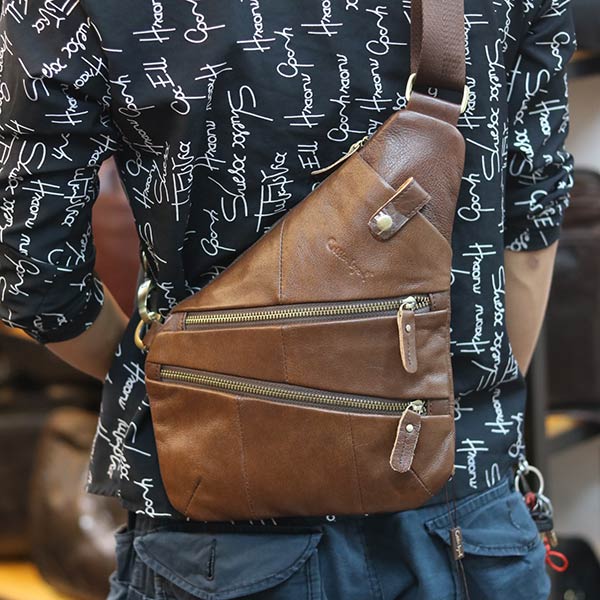 Túi da nam đeo chéo ngực thời trang tiện lợi mẫu mới 2019 TDL62