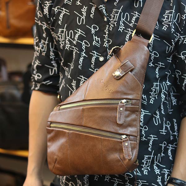 Túi da nam đeo chéo ngực thời trang tiện lợi mẫu mới 2019 TDL62