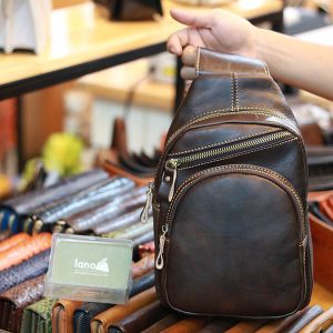 Túi da đeo chéo ngực nam thời trang mới 2019 TDL66