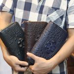Ví cầm tay cá sấu hàng xuất khẩu 2 khóa kéo loại to VCSCT06