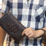 Ví cầm tay cá sấu hàng xuất khẩu 2 khóa kéo loại to VCSCT06