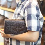 Ví cầm tay cá sấu hàng xuất khẩu 2 khóa kéo loại to VCSCT06