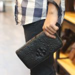 Ví cầm tay cá sấu hàng xuất khẩu 2 khóa kéo loại to VCSCT06