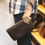 Ví cầm tay cá sấu hàng xuất khẩu 2 khóa kéo loại to VCSCT06