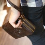 Ví cầm tay cá sấu hàng xuất khẩu 2 khóa kéo loại to VCSCT06