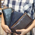 Ví cầm tay cá sấu hàng xuất khẩu 2 khóa kéo loại to VCSCT06